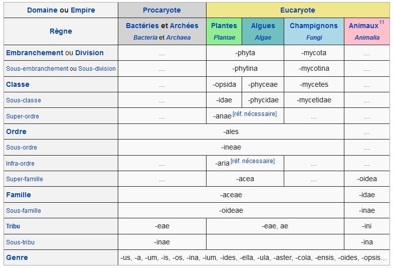 tableau classification